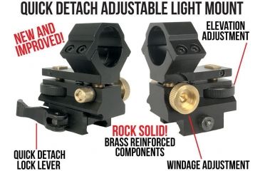 Image of Wicked Hunting Lights Quick Detach Adjustable Light Mount and Picatinny Scope Mount Combo Pack, W2034