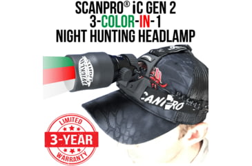 Image of Wicked Hunting Lights ScanPro iC 3-Color-In-1 GEN 2 Night Hunting Headlamp Kit, Green, Red, White, W2069