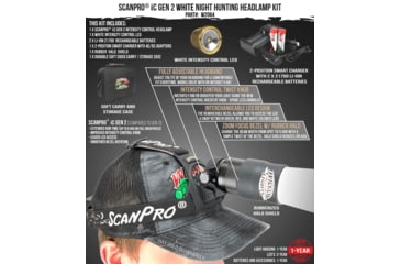 Image of Wicked Hunting Lights ScanPro iC GEN 2 Night Hunting Headlamp Kit, White, W2064