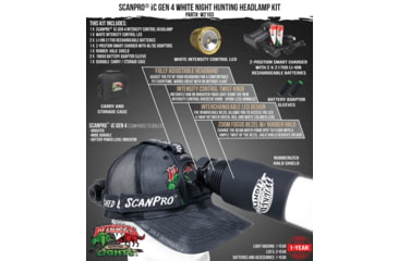 Image of Wicked Hunting Lights ScanPro iC GEN4 LED White Night Hunting Headlamp, Black, W2103