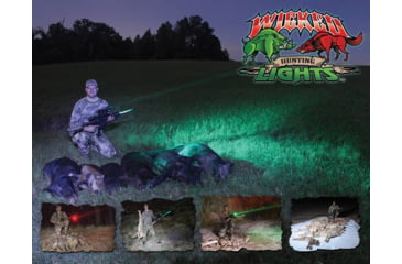 Image of Wicked Hunting Lights W403iC Deluxe Night Hunting Light Kit, Green/Red/White, W2015