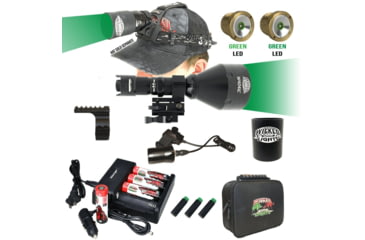 Image of Wicked Hunting Lights W404iC and ScanPro iC Gen 2 Headlamp Green LED Hinght Hunting Light Kit Combo Pack, W2070