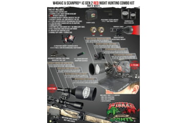 Image of Wicked Hunting Lights W404iC and ScanPro iC Gen 2 Headlamp LED Combo Pack, Red, W2071