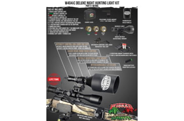 Image of Wicked Hunting Lights W404iC Deluxe Night Hunting Light Kit, Green, Red, White, W2080