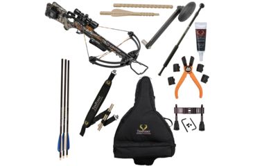 Image of Wicked Ridge Invader G3 Crossbow w/ ACUdraw, 3x Multi-Line Scope, 3 Carbon Arrows and Quiver, Mossy Oak Treestand Camo, WR15005-7532 W/ Vanguard Quest Tripod