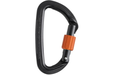 Image of Wild Country Climbing Session Screw Gate Carabiners, Black/Tangerine, One Size, 400000001000blk/tan