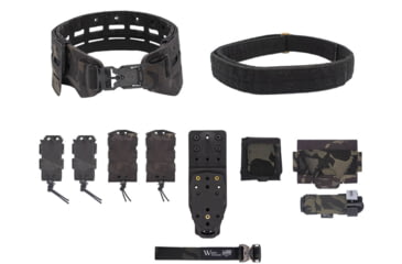 Image of Wilder Tactical Bravo Elite Belt Kit, V-Buckle, MHP Adapter, Multicam Black, Small/Extra Large, HMGBREKMCB03
