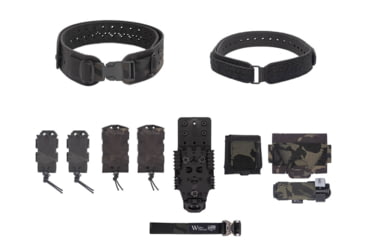 Image of Wilder Tactical Charlie Elite Belt Kit, 1in Plastic Side Release, QLS Receiver, Multicam Black, Extra Small/Large, HMGCHEKMCB00