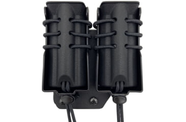 Image of Wilder Tactical Evolution Double Pistol Pouch Offset MOLLE, Right, UAB Molle Clip, Black, EVODUPBKORHM