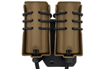 Image of Wilder Tactical Evolution Double Pistol Pouch Offset MOLLE, Left, UAB Molle Clip, Coyote Brown, EVODUPCBOLHM