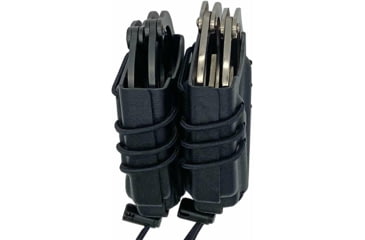 Image of Wilder Tactical Evolution Double Universal Handcuff Holder, 1.5in Quick Clip, Black, EVODUHCBK150