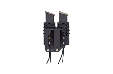 Image of Wilder Tactical Evolution Extended Double Pistol Pouch Offset MOLLE, Right, UAB Molle Clip, Black, EVOEXDUPBKORHM