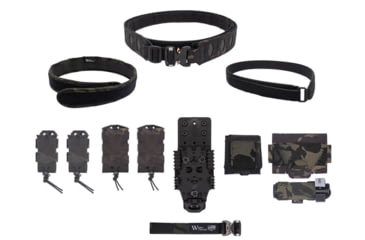 Image of Wilder Tactical Hitman Gear Elite Kit Cobra Fm Velcro Inner W/ Mesh Dump /Qls Receiver, Multicam Black, X-Large 40-44, MHMGEKMCB01XL