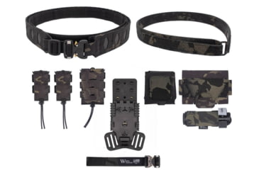 Image of Wilder Tactical Hitman Gear Elite Kit w/ Cobra FM Velcro Inner / 500D Dump / QLS Receiver, Multicam Black, Large, 36-40, HMGEKMCB04LG