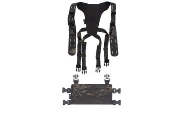Image of Wilder Tactical Hitman Gear Lightweight Molle Placard W/ Shoulder Harness V1, Multicam Black, Adjustable, HMGCR08MCB