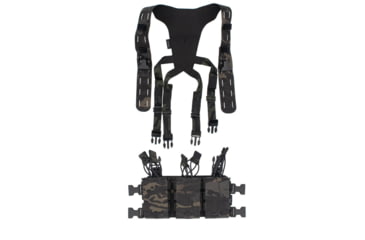 Image of Wilder Tactical Hitman Gear Lightweight Six Pack Rifle Placard W/ Shoulder Harness V1, Multicam Black, Adjustable, HMGCR10MCB