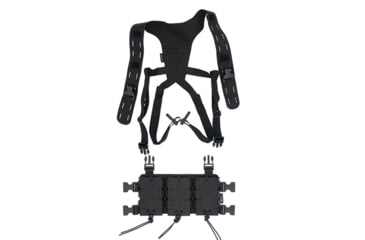 Image of Wilder Tactical Hitman Gear Lightweight Triple Rifle Placard W/ Shoulder Harness V1, Black, Adjustable, HMGCR09BK