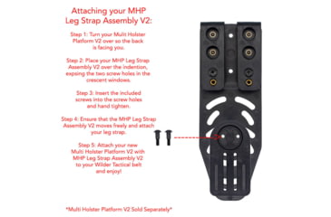 Image of Wilder Tactical MHP Leg Strap Assembly w/ 1.5in Elastic Leg Strap, Cobra FM Buckle, Left Hand, Black, MHPLSABK150P-LH