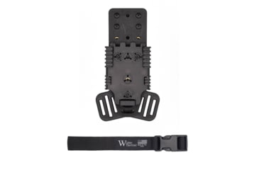 Image of Wilder Tactical Multi Holster Platform w/QLS Receiver / 1in Web Strap, Plastic, Left, Black, MHPBKQLSBK1PUABMC-LH