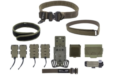 Image of Wilder Tactical Urban Elite Kit w/ 500D Extended Dump Pouch, Left, Ranger Green, 36-40, UEKRGEXLG-LH