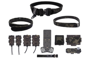 Image of Wilder Tactical Urban Elite Kit w/ 500D Dump Pouch, Left, Multicam Black, 28-32, UEKMCBSM-LH