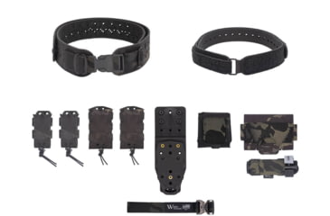 Image of Wilder Tactical Womans Hitman Gear Charlie Truform Elite Full Curve Kit w/Mhp Adapter, 1in Plastic Side Release, Multicam Black, Extra Small/Large, WHMGCHEKMCB09