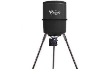 Image of Wildgame Innovations Quick Set 225 - 225 lb / 30 Gallon Poly Barrel Feeder w/ Digital Timer, Black W225D