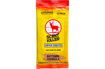 Image of Wildlife Research Center Scent Killer Autumn Fomula Dryer Sheets, 12-Pack 580