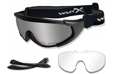 Image of Wiley X CQC Tactical Goggles - Smoke and Clear Lenses, Matte Black Frame