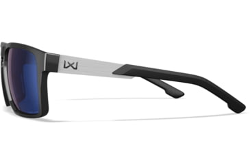 Image of Wiley X Active 6 Apex Captivate Pol Sunglasses, Gloss Black Frame, Blue Lens, AC6APX09