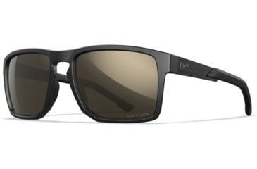 Image of Wiley X Active 6 Apex Captivate Pol Sunglasses, Matte Black Frame, Tungsteen Mirror Lens, AC6APX04