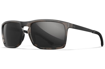 Image of Wiley X Active 6 Axe Captivate Pol Sunglasses, Matte Tortoise Brown, Black Mirror Lens, AC6AXE05