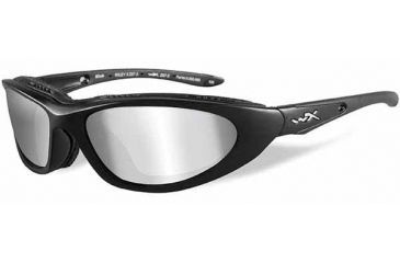 Image of Wiley X Blink Sunglasses,Matte Black Frame,Polarized Gray Silver Flash Mirror WX552