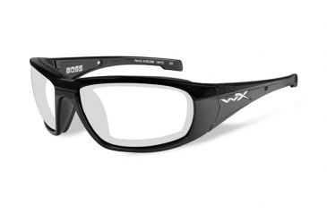 Image of Wiley X Boss Single Vision Prescription Sunglasses, Gloss Black Frame, CCBOS01FSV