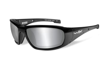 Image of Wiley X Boss Single Vision Prescription Sunglasses, Gloss Black Frame, CCBOS01SV