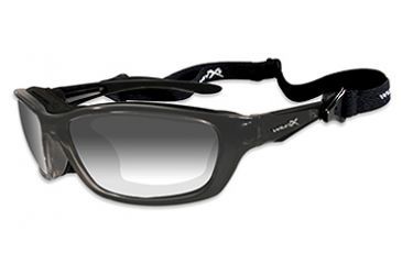 Image of Wiley X Brick Sunglasses - LA Grey Light Adjusting Lens/ Metallic Black Frame 856