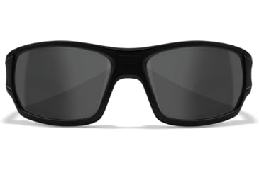 Image of Wiley X Changeable Series Breach 2.5 Captivate Sunglasses, Matte Black FrameGunmetal Logo, Non-Polar Grey Lens, CHBRC01