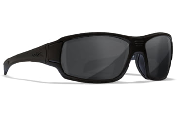 Image of Wiley X Changeable Series Breach 2.5 Captivate Sunglasses, Matte Black FrameGunmetal Logo, Non-Polar Grey Lens, CHBRC01