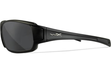 Image of Wiley X Changeable Series Breach 2.5 Captivate Sunglasses, Matte Black FrameGunmetal Logo, Non-Polar Grey Lens, CHBRC01