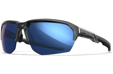 Image of Wiley X Changeable Series Jakl Captivate Non-Pol Sunglasses, Gloss Crystal Grey Frame, Blue Mirror Lens, CHJKL09