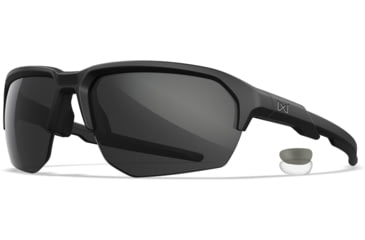 Image of Wiley X Changeable Series Jakl Captivate Non-Pol Sunglasses, Matte Black Frame, Grey Clear Lens, CHJKL01