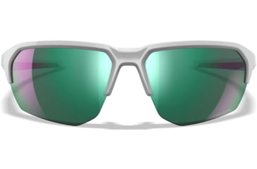 Image of Wiley X Changeable Series Jakl Captivate Non-Pol Sunglasses, Polished White Frame, Green Mirror Lens, CHJKL07