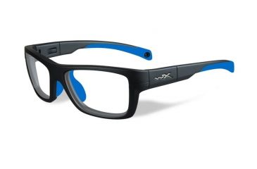 Image of Wiley X Crush Single Vision Prescription Sunglasses, Matte Grey / Blue Frame, YFCRS05SV