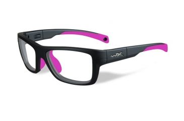 Image of Wiley X Crush Single Vision Prescription Sunglasses, Matte Grey / Deep Pink Frame, YFCRS03SV