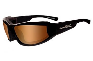 Image of Wiley X Jake Sunglasses - Bronze Flash Lens /Gloss Black Frame CCJAK07