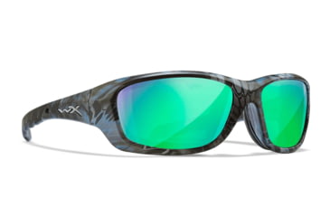 Image of Wiley X Performance Gravity Captivate Pol Sunglasses, Kryptek Neptune Frame, Green Mirror Lens, CCGRA12