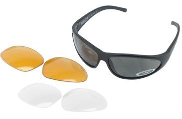 Image of Wiley X ROMER III 1004 Sunglasses Goggles, Matte Black - Smoke/Clear/Light Rust lenses