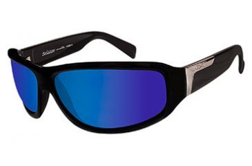 Image of Wiley X Scissor Fishing Sunglasses, Polarized Blue Mirror w/ Green Tint, Black Frame SSSCI04