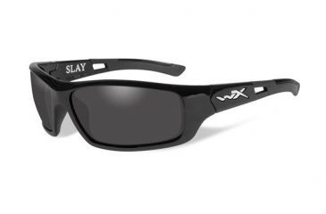 Image of Wiley X Slay Progressive Prescription Sunglasses, Gloss Black Frame, ACSLA04FPR