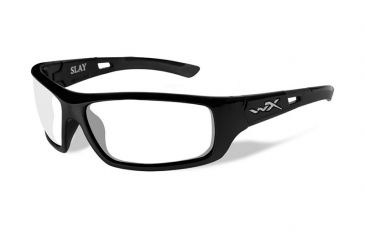 Image of Wiley X Slay Progressive Prescription Sunglasses, Gloss Black Frame, ACSLA04FPR